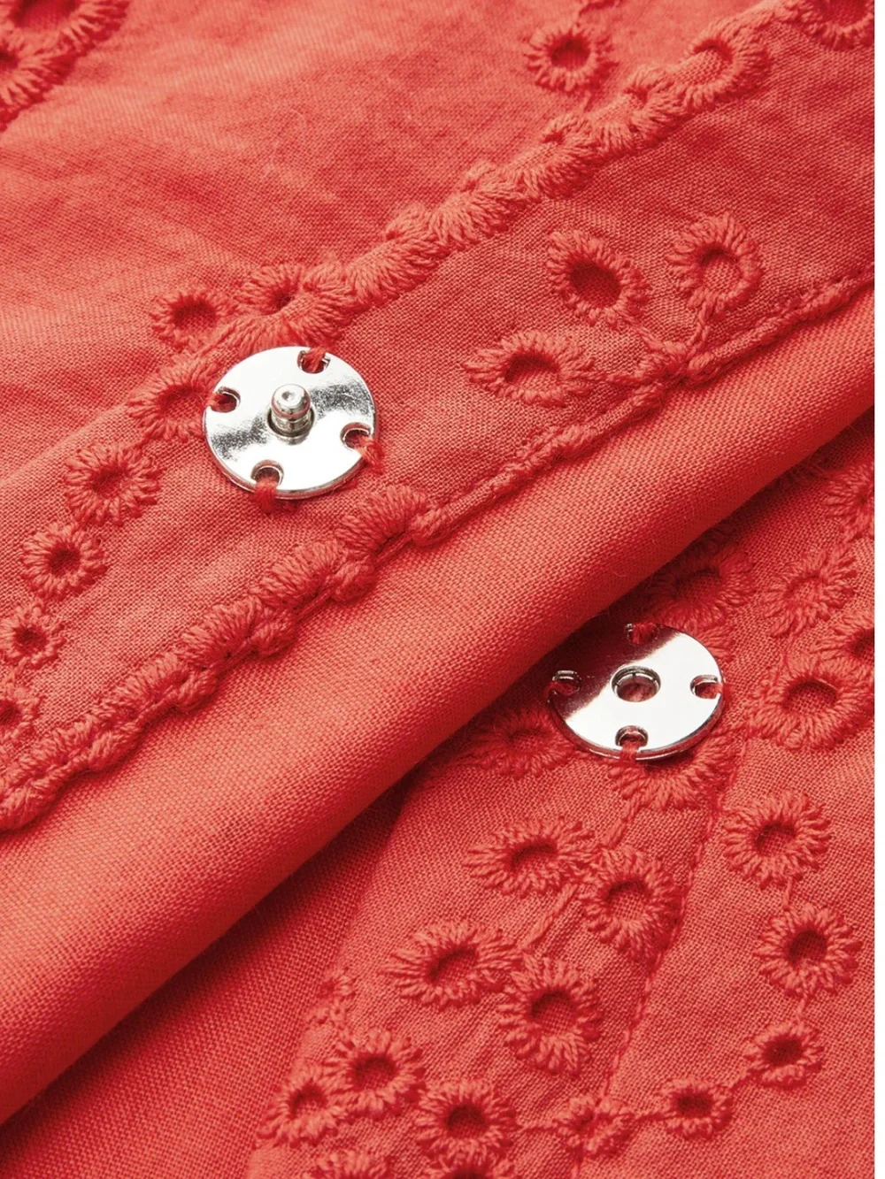 Commense Cotton Eyelet Embroidery Top & Midi Skirt Set Size Small NWT - Picture 8 of 10